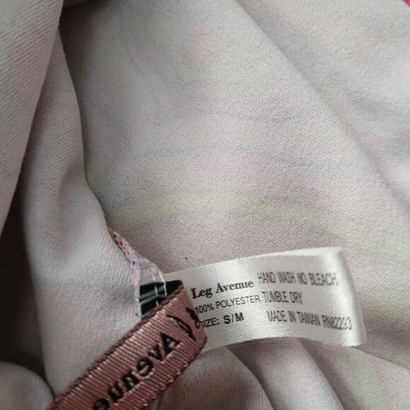 Leg Avenue Women’s Go Go Girl Dress M Pink Psychedelic Floral Print Bell Sleeve - Picture 4 of 13